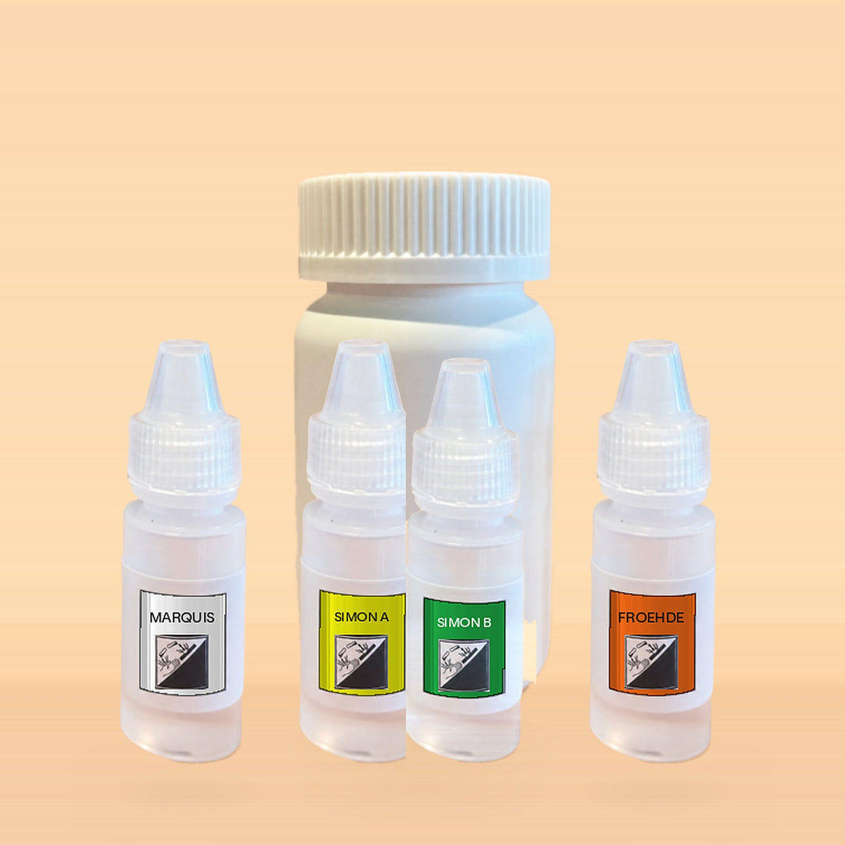 Kit MDMA CTRL — Marquis, Simon's y Froehde en frasco gotero